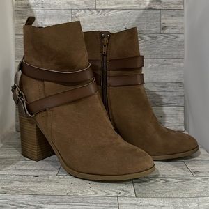 Madden girl women’s brown Eliot heel ankle boots size 10